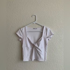 Zara white crop top with twist